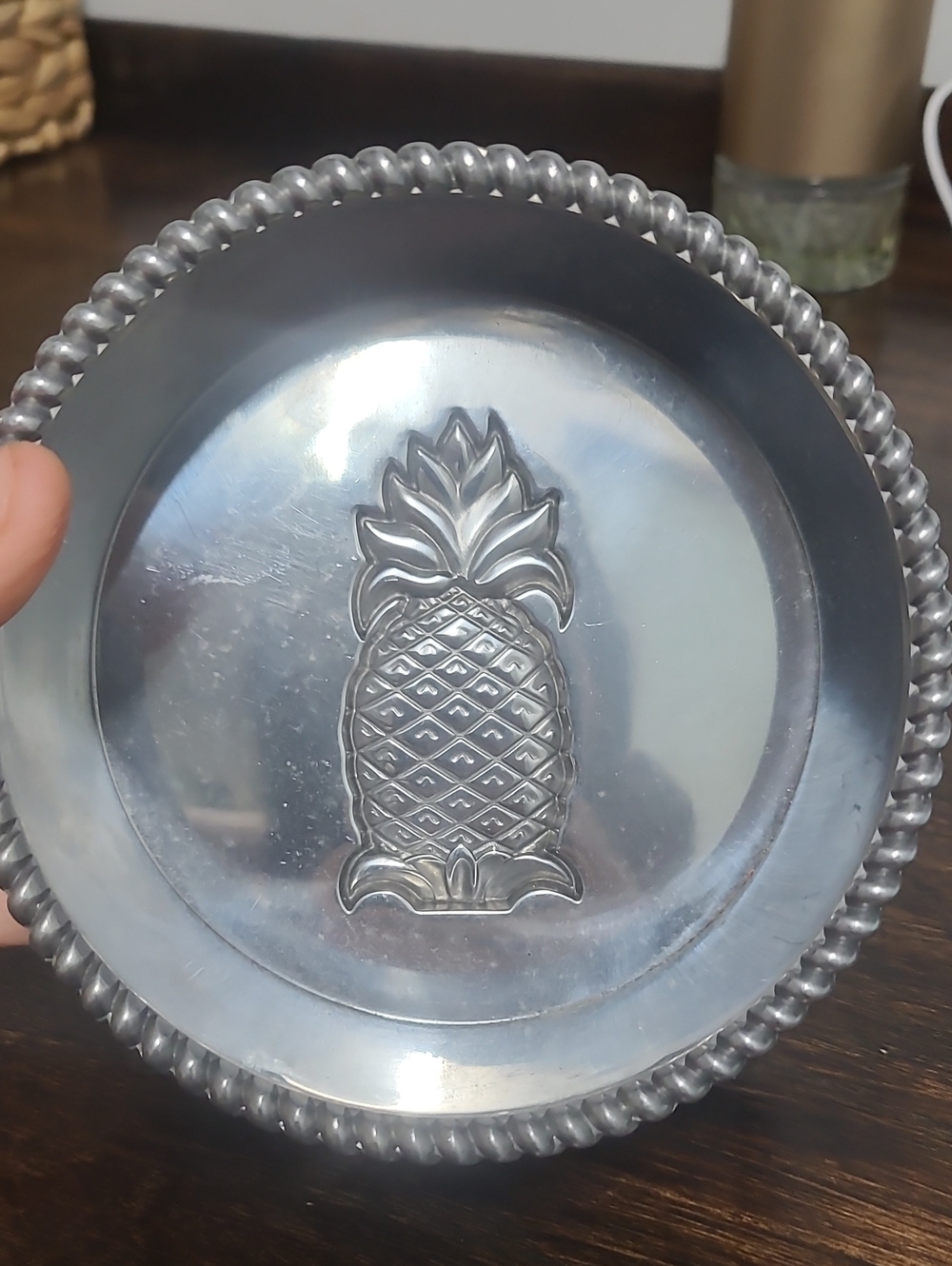 Lenox Silver Pineapple Embossed Decorative Trinket Dish